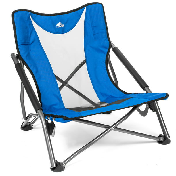 6 x Royal Blue folding camping chair with cup holder